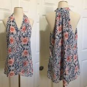 Cabi Stem Hibiscus Print Top